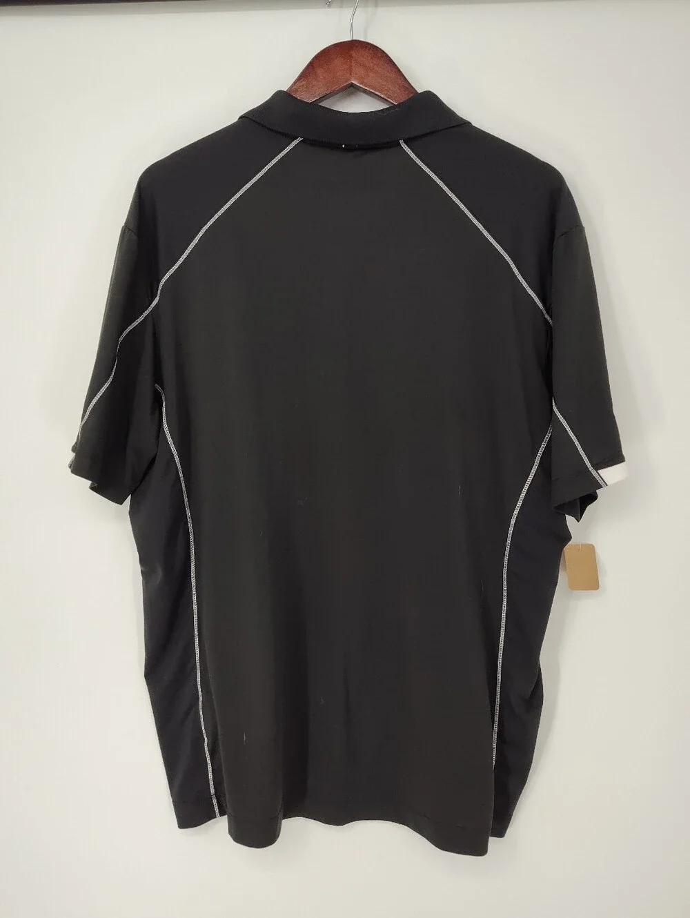 Nike Tour Performance Dri-Fit Men’s Black Polo with White Contrast Trim Size XL
